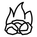 Coal fire icon, outline style