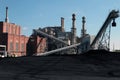 A Coal Fired Power Plant With Coal Yard Royalty Free Stock Photo