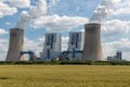 Coal-fired power plant near lignite mine Garzweiler in Germany Royalty Free Stock Photo