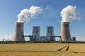 Coal-fired power plant near lignite mine Garzweiler in Germany Royalty Free Stock Photo