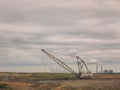 Coal-Fired Power Plant w/ Drag-Line Crane Royalty Free Stock Photo