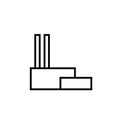 Coal fired thermal power plant outline icon