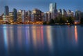 Coal Harbor Towers Twilight Royalty Free Stock Photo