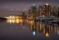 Coal Harbour Twilight Lights Royalty Free Stock Photo