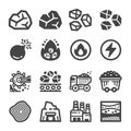 Coal icon set