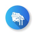 Coal industry blue flat design long shadow glyph icon