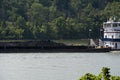 Coal loaded barge on Ohio River Royalty Free Stock Photo