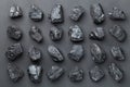 Coal Lumps Over Black Background Royalty Free Stock Photo