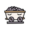 coal mine cart color vector doodle simple icon Royalty Free Stock Photo