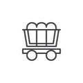 Coal mine cart line icon Royalty Free Stock Photo