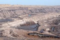 Coal mine with excavator machine Royalty Free Stock Photo