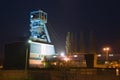 Coal mine at night