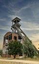 Coal mine pithead winding gear Royalty Free Stock Photo