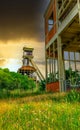 Coal mine pithead winding gear Royalty Free Stock Photo