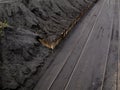 Coal mine train transfer storage site Royalty Free Stock Photo