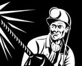 Coal Miner with drill Royalty Free Stock Photo