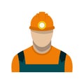 Coal miner flat icon