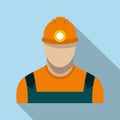 Coal miner flat icon