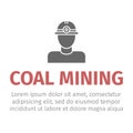 Coal miner flat icon for web