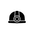 Coal miner hat silhouette icon. Clipart image