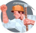 Coal Miner Pick Axe Pumping Fist Low Polygon