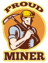 Coal miner pick axe retro