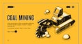 Coal mining company isometric vector website