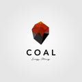 Coal mining logo melting hot fire vector illustration design