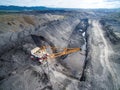 Coal mining in open pit Royalty Free Stock Photo