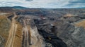 Coal mining open pit mine aerial black Royalty Free Stock Photo