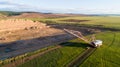 Coal mining open pit mine aerial black Royalty Free Stock Photo