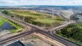 Coal mining open pit mine aerial black Royalty Free Stock Photo