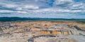 Coal mining open pit mine aerial black Royalty Free Stock Photo