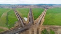 Coal mining open pit mine aerial black Royalty Free Stock Photo