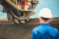 Coal mining in an open pit Royalty Free Stock Photo