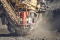 Coal mining in surface mine Royalty Free Stock Photo