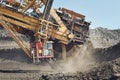 Coal mining in surface mine Royalty Free Stock Photo