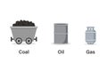 Coal oil gas icon set. Clipart image Royalty Free Stock Photo