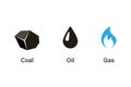 Coal oil gas symbol icon set. Clipart image Royalty Free Stock Photo