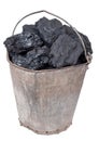 Coal piece in the bucket Royalty Free Stock Photo