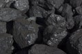Coal pieces. Hard coal for heating the house. Royalty Free Stock Photo