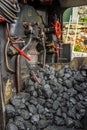Coal pile in steam locomotive Royalty Free Stock Photo