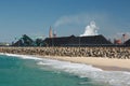 Coal piles at the seaside Royalty Free Stock Photo