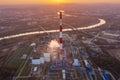 Coal power plant aerial view Royalty Free Stock Photo