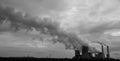 Coal power plant in black and white Royalty Free Stock Photo