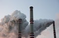 Coal power plant chimneys