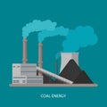 Coal power plant and factory. Energy industrial concept.