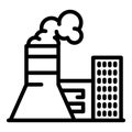 Coal power plant icon, outline style