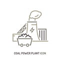 Coal power station icon. Editable vector illustration Royalty Free Stock Photo