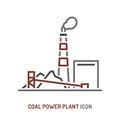 Coal power station icon. Editable vector illustration Royalty Free Stock Photo